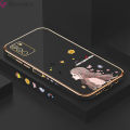 Jizetin (Free Lanyard) for Xiaomi Poco M3 Back Cover Butterfly Girl Luxury 6D Plating Case Side Pattern Soft Silicone Square Phone Cases. 