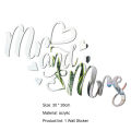 Acrylic Sticker Seamless Elegant Sticky Mr Mrs Wall Decal. 