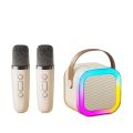 K12 Mini Outdoor Karaoke Bluetooth Speaker Portable Microphone Audio With double wheat Microphone Home Karaoke Speaker multifunctional AUX/TF Card/u disk/TYPE-C. 