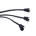 Copper 3 Way PWM 4Pin/3Pin Computer Fan Power Sleeved Splitter Extension Cable. 