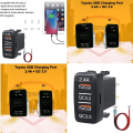 "Universal In-Dash USB Car Charger Socket for Toyota – QC 3.0 + 2.4A Dual Port Fast Charging Adapter | Dashboard Power Outlet for Mobile & GPS Devices (1 Pc)". 