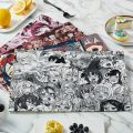 Anime Cartoon Fun Placemat Canvas Washable Heat Resistant Tablecloth For Dining Table Home Decor Mats Cup Coaster Pad. 