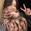 Classic Tassel Rainbow Bean Plaid Scarf Cashmere Shawl Plush Winter Cashmere Scarves Wool Scarves Scarves Cape Wraps Student. 