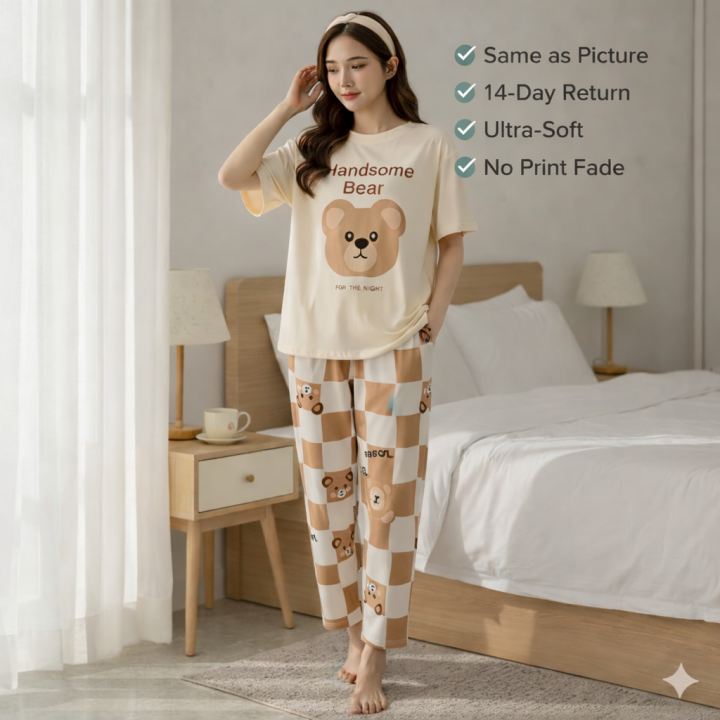 construction: iter, the world’s most complex project... Women’s Pink Cute Doodle Night Suit – Lazy-Day Tee with Easy Pajama ...