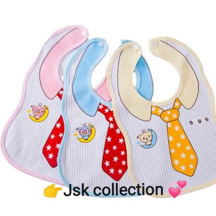 Baby waterprof Bib napkin Apron For Toddlers 3-24 Months Upper Soft Cotton and Lower Waterproof Layer For Girl and Boys Waterproof And Washable 1 pcs
