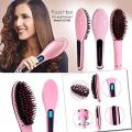 Fast hair straightener brush - Electric Hair Styling Straightener- Pink. 