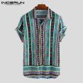 INCERUN Men's Hawaiian Shirt Surf Beach Holiday Stag Outfit Dance Party Holiday T Shirt. 