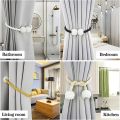 Round Pearl Polyester and strong Magnet Curtain window Tie-backs Drapery Holdbacks Binding Tie Band for Living Room Decoration, Pearl Decorative Rope Holdback Holder/buckle for office home, Classic Tiebacks Design, hold curtains drape ties backs.. 