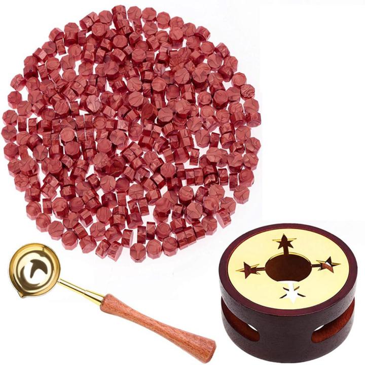 Red Wax for Letters Stamp Seals Sealing Kit Seal Warmer Wax Spoon