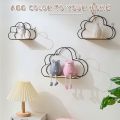 Wall Mounted Floating Shelves Black Cloud Shape, Modern Metal Wall Shelf, Simple Wood Partition Storage Shelves, Wall Decor Rack for Bedroom, Living Room, Kitchen and Office Customized by Creative Decore. 
