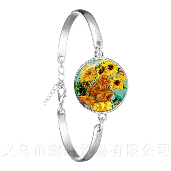 Starry%20Night%20Bracelet%20Van%20Gogh%20Art%20Picture%2018mm%20Glass%20Cabochon%20Silver%20Plated%20Chain%20Bangle%20Classic%20Jewelry%20For%20Women%20Charm%20-%20Image%205