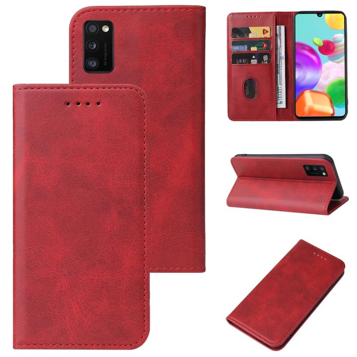 For Samsung Galaxy A41 EU Version Magnetic Closure Leather Phone Case