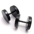 Punk Round Black Stainless Steel Ear Stud Piercing Earrings 6mm / 1cm for  Women. 