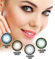1 Pair Three Tone Pair of Contact Lens Multi Color Eye Lenses Soft Eye Lenses With Solutions High Quality With Free Kit. 