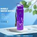 Red-Blue-Green Bubble Water Bottles Best Quality For School/Office 600ml -water bottle for girls - water bottle for boys - water bottle. 