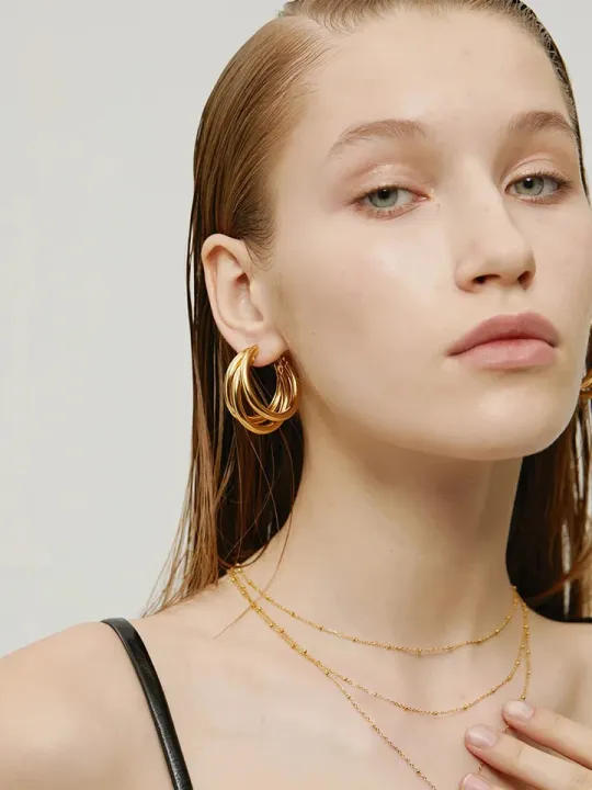 Earings%20for%20girls%20stylish%20-Thick%20Tri%20%20hoop%20Tube%20Gold%20Color%20Hoops%20Earrings%20elegant%20%20for%20party%20wear%20-%20Image%205