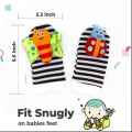 4 Pcs Baby Rattle Set Toys Infant Wrist Strap Baby Socks Foot Finder Educational Handbells Cute Spider Cartoon. 