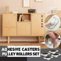 4Pcs/Set Paste Type Universal Pulley Adhesive Wheel Castor Roller. 