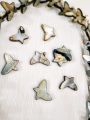 15pcs Natural Flat Butterfly Black or Beige border Mother of Pearl Abalone Sea Shell Beads for Crafting - DIY Crafting Elegant Jewelry Making Supplies. 
