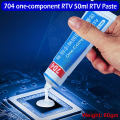 2pcs 50ml Silicone Industrial Adhesive 704 one-component RTV Silicone Rubber White Waterproof Insulation Electronic Sealing Glue by Electrica. 