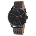 Tommy Hilfiger Men’s Quartz Leather Strap Black Dial 44mm Watch 1791577 Stainless Steel Wrist Watch For Men. 