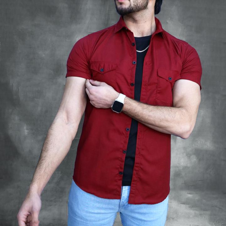 Muscle fit half sleeve shirts fashion