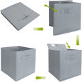 Pack of 2 Foldable Fabric Storage Box Square Bins - Dual Handles, Cloth Organizer Storage Baskets for Nursery, Closet, and Drawer - Lightweight and Space-Saving Home Organization Solution. 