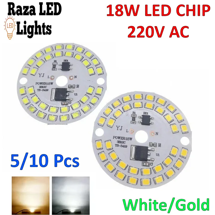 5/10%20Pieces%2018W%20LED%20Light%20Chip%20Bulb%20Lamp%20DOB%20AC%20220V%20For%20LED%20Bulb%20Repairing%20-%20White%20Gold%20-%20Image%203