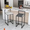 DECOR 38101 Classic Bar Stool / Breakfast Stool / High Stool Barstools Counter Height, Modern Bar Stool Kitchen Breakfast Chair with Grey Cushion and Metal Legs - Golden. 