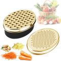 【Nine Dan Store】Rose Gold Grater Multifunctional Slicer Oval Container Vegetables Easy Clean Quick Fruits Tools with  2pcs grater. 