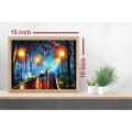 Frame Decor Wall Art  Digitally Reproduced  Photo Abstract Rain Painting ABS-L-10x15 (8) - Wooden Frame 10x15 size. 