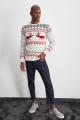 Trendyol Collection Beige Men Jacquard Christmas Themed Knitwear Sweater TMNAW20KZ0782. 
