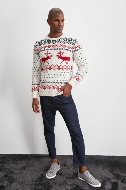 Trendyol%20Collection%20Beige%20Men%20Jacquard%20Christmas%20Themed%20Knitwear%20Sweater%20TMNAW20KZ0782%20-%20Image%203