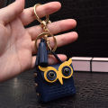 Leather Owl Coin Purse Keychain Creative Cute Headset Storage Bag Keyring for Women Men Car Key Pendant Gift New Cartoon. 