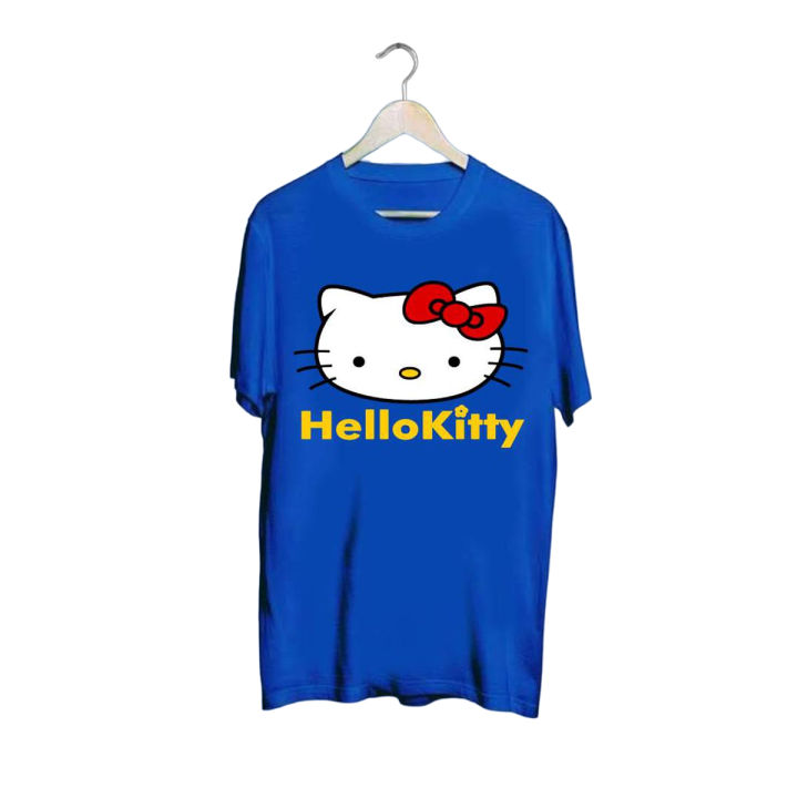 Hello Kitty Printed Cotton Halfsleeves Oneck Tshirt For Women