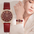 Retro Texture Diamond Dial Design Women Watches Fashion Casual Ladies Leather Wristwatches Brand Simple Female Quartz Clock. 