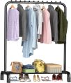 Large Space Clothes Rail, Stable, Minimalist Design Freestanding Clothes Rack For Bedroom, Black. 