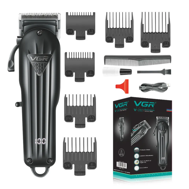 VGR V-282 Adjustable Hair Cutting Machine | Professional Rechargeable Barber Electric Hair Clipper for Men