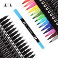 Giorgione Signature Double Head Art fineliner Brush Marker Pens 1 - 2 MM Tip 12 Colors Set Double Tip Pens for Coloring, Bullet Journal, Painting, Calligraphy and Lettering. 