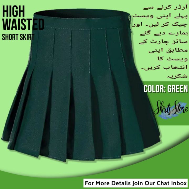 Skirts%20Store%20Women's%20High%20Waisted%20Casual%20Dress,%20School%20Uniforms%20Solid%20Pleated%20Short%20Skirt%20-%20Skirt%20For%20Women%20-%20Night%20Skirt%20For%20Women%20-%20Green%20Skirt%20-%20Image%203