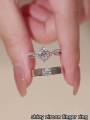 Korean Adjustable Engagement Couple Rings set With Box for Lovers Silver Cuple Rings Pair resizable for Girls and for Boys. 