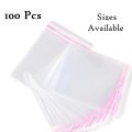 100PCS sealable Transparent Plastic Bags Opp Poly Self Adhesive Seal Jewellery Making Bag multiple sizes to choose from. 