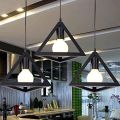 3 in 1, Tri-angle with bar Matte Black Pendant Light Fixtures Over Kitchen Island, Hanging Ceiling Lights, E26/E27 Medium Base, Adjustable Height, Bulbs not Included.. 