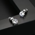 Men's Single Stone Earring Studs Couples Earrings Fashion Contracted 5mm 6mm Zircon Rock Hip Hop Jewelry Silver Color. 