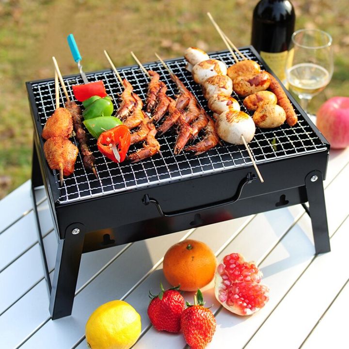 Charcoal%20Grill%20Barbecue%20Portable%20Grill,%20Stainless%20Steel%20Folding%20BBQ%20Grill%20Tabletop%20Outdoor%20Camping%20Picnic%20Burner/Barbecue%20Grill%20Portable%20Book%20Style%20-%20Image%202