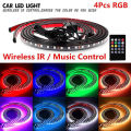 4pcs Multi-Color RGB 252 LED 5050 SMD Strip Under Car Tube Underglow Underbody System Waterproof Neon Light Kit 120X90cm. 