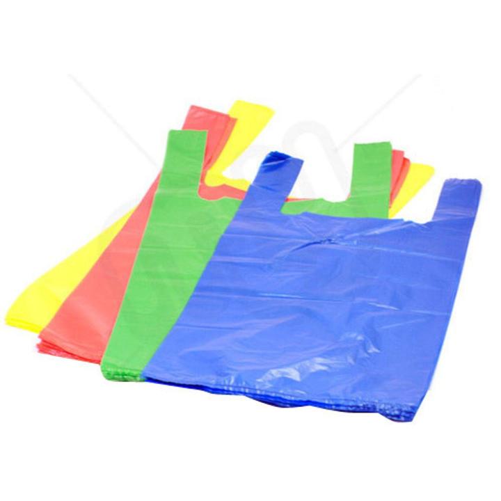 Pack of 100 - Yellow colorful Plastic Shoppers for Shopping size 10x13 weight capacity 1 kilo gram