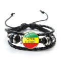 Jamaican Reggae Rock Singer Bob Marley Charm Bracelet Mens Punk Wrap Leather Bracelets Hip Hop Hand Jewelry Gift for Fans. 