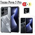 Tecno Pova 5 Pro 5G Shockproof Phone Case for Tecno Pova Neo 3 2 4 Pro Spark 10C 10 Pro 8C 6 Go 2023 3in1 Camera Lens Glass Screen Protector. 