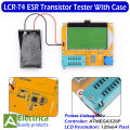 LCR-T4 ESR Transistor Diode Triode Capactitance MOS PNP NPN Tester Meter by elecrica( with 9v Battery ). 